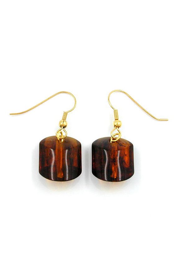 EARRING BROWN BEAD