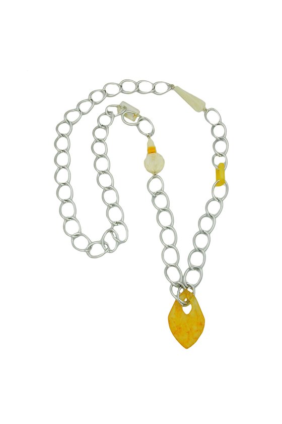 NECKLACE CURB CHAIN BEADS 100CM