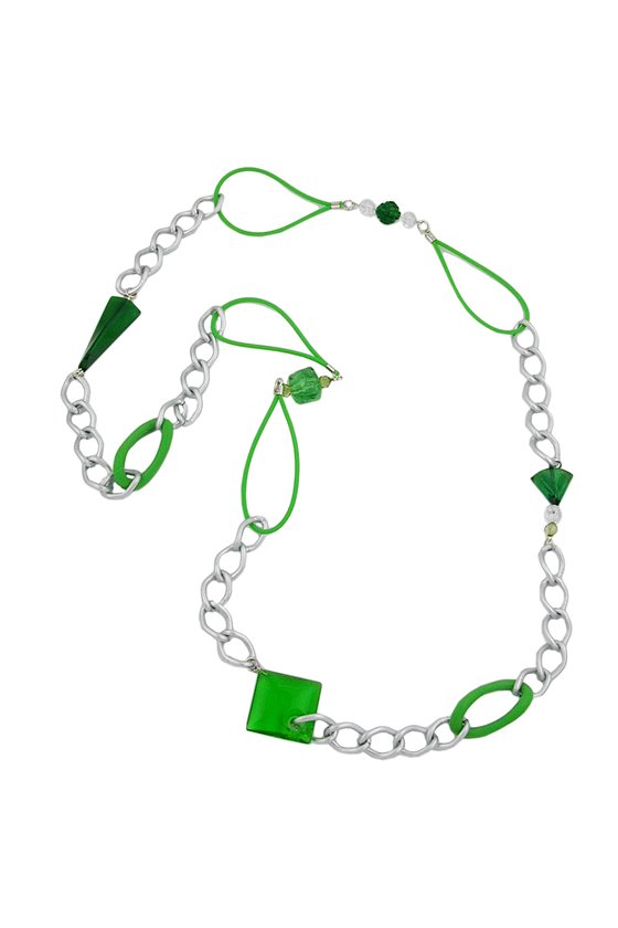 NECKLACE CURB CHAIN WITH RUBBER 100CM