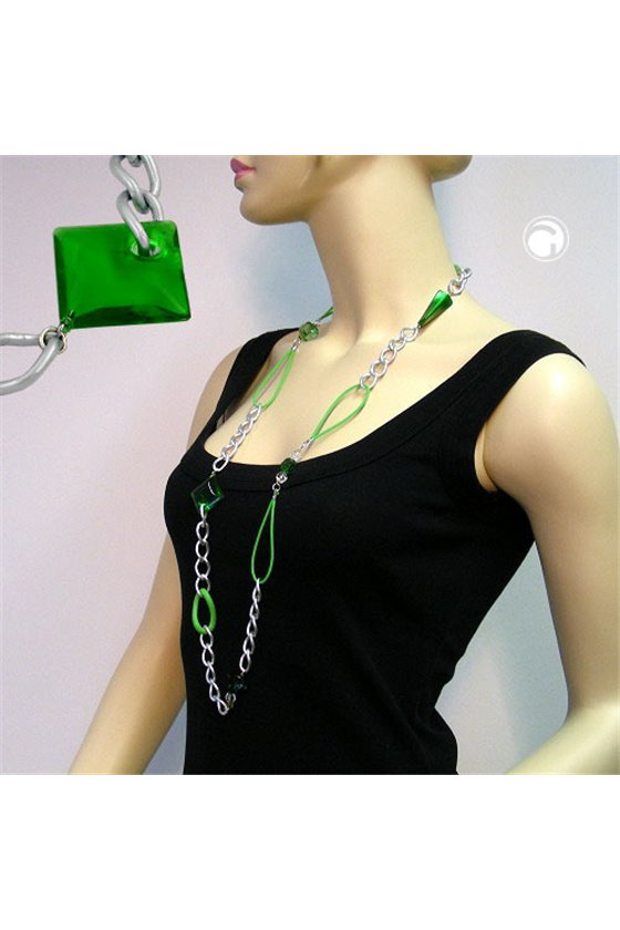 NECKLACE CURB CHAIN WITH RUBBER 100CM