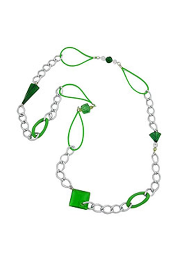 NECKLACE CURB CHAIN WITH RUBBER 100CM