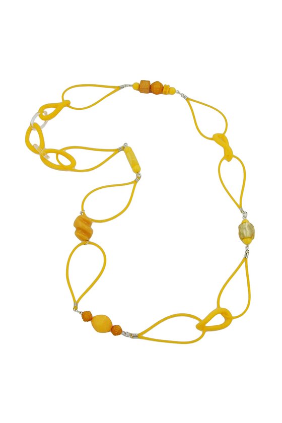 NECKLACE CURB CHAIN WITH RUBBER 95CM