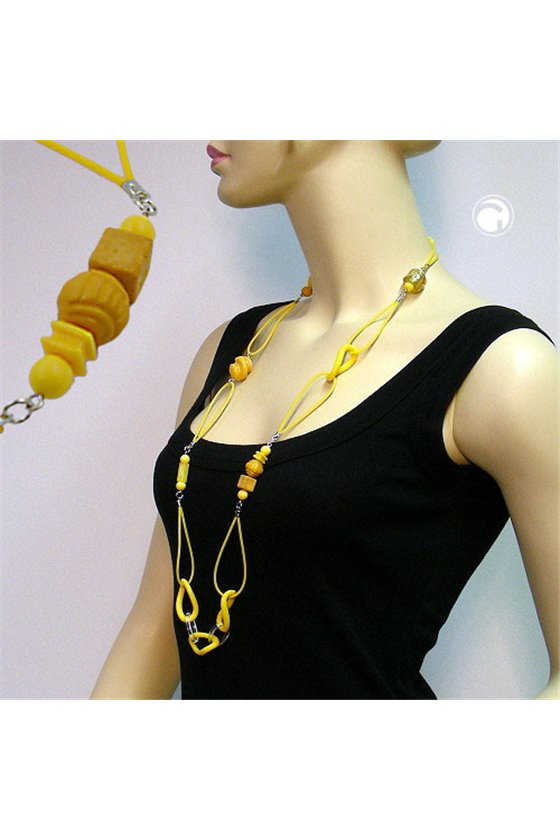 NECKLACE CURB CHAIN WITH RUBBER 95CM
