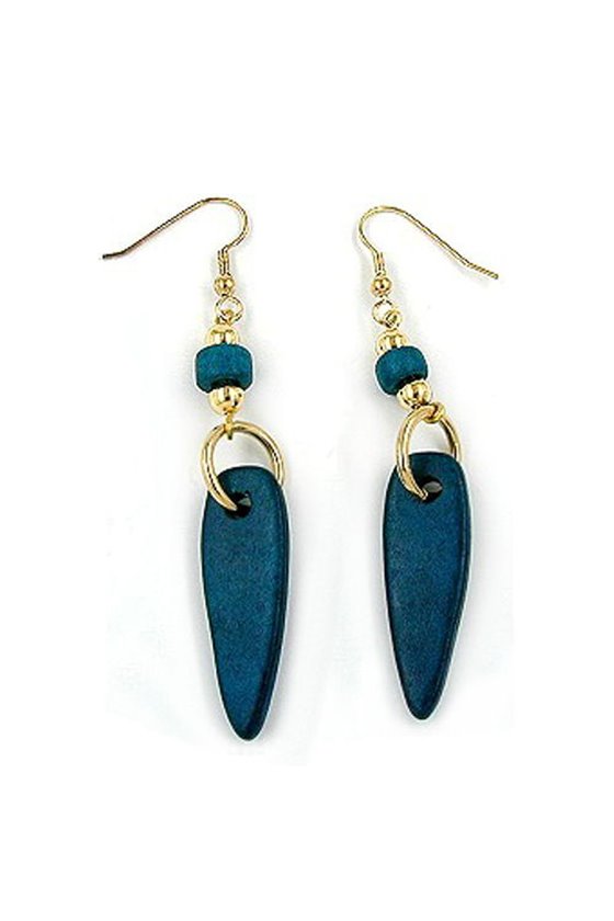 HOOK EARRINGS TURQUOISE GOLD COLOURED ROPS