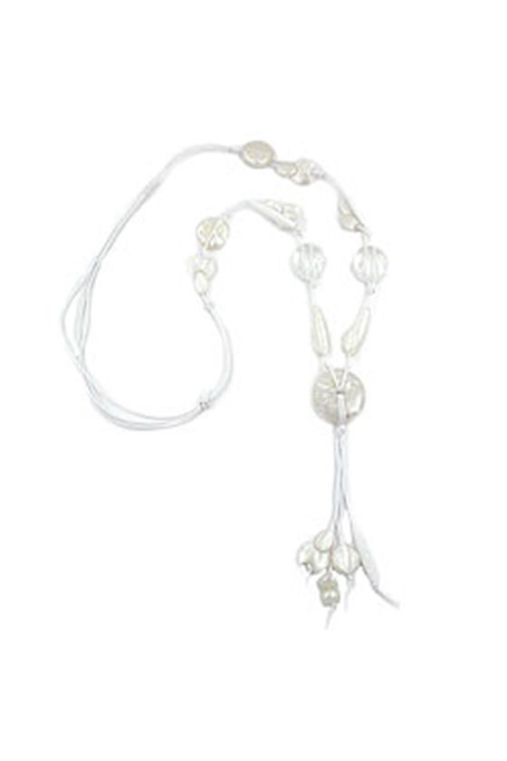 NECKLACE DISC WHITE SILKY-SHINE 90CM
