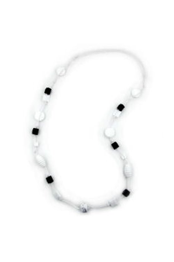 NECKLACE WHITE SNAIL-PEARL BLACK 100CM