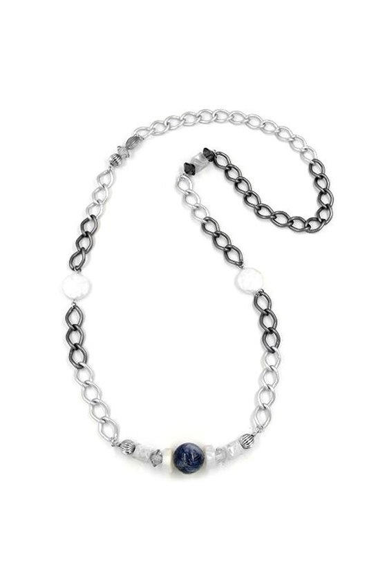 NECKLACE CRASH-PEARL CURB CHAIN 90CM