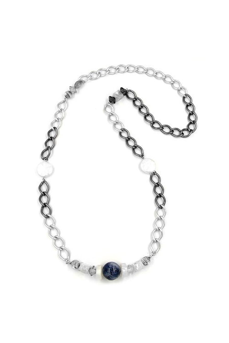 NECKLACE CRASH-PEARL CURB CHAIN 90CM