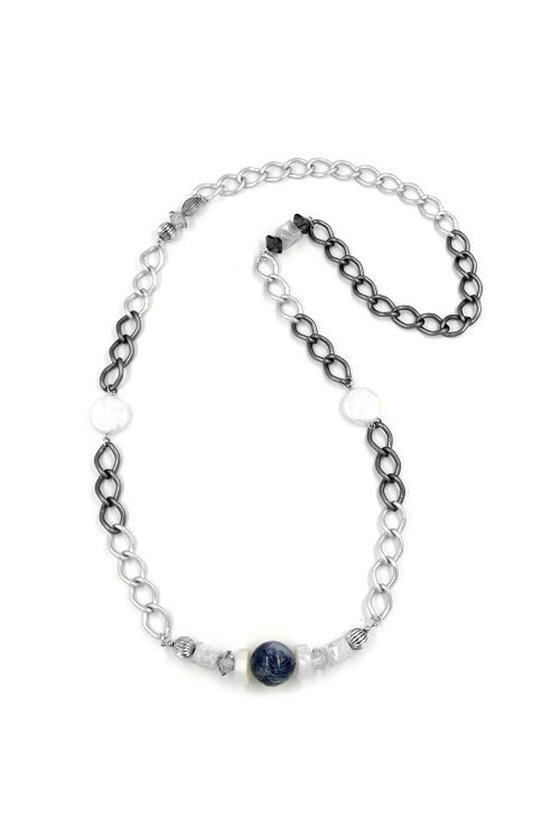 NECKLACE CRASH-PEARL CURB CHAIN 90CM