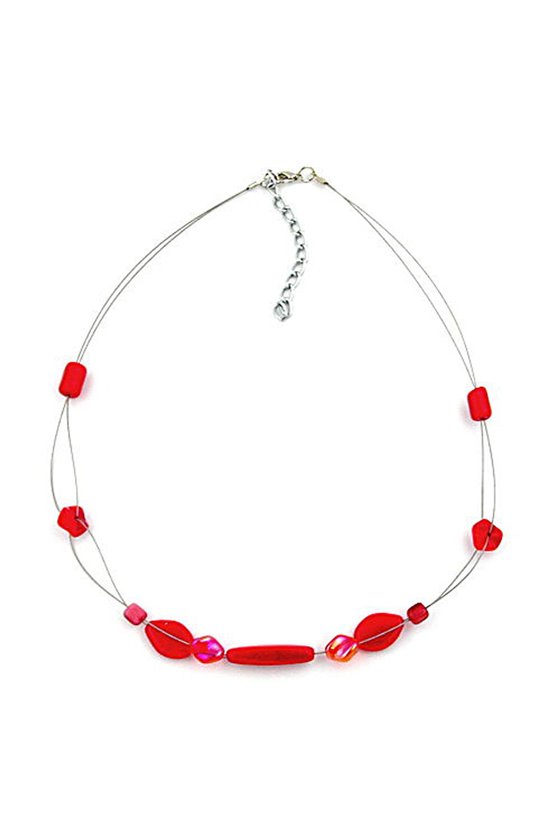 NECKLACE GLASS BEADS RED