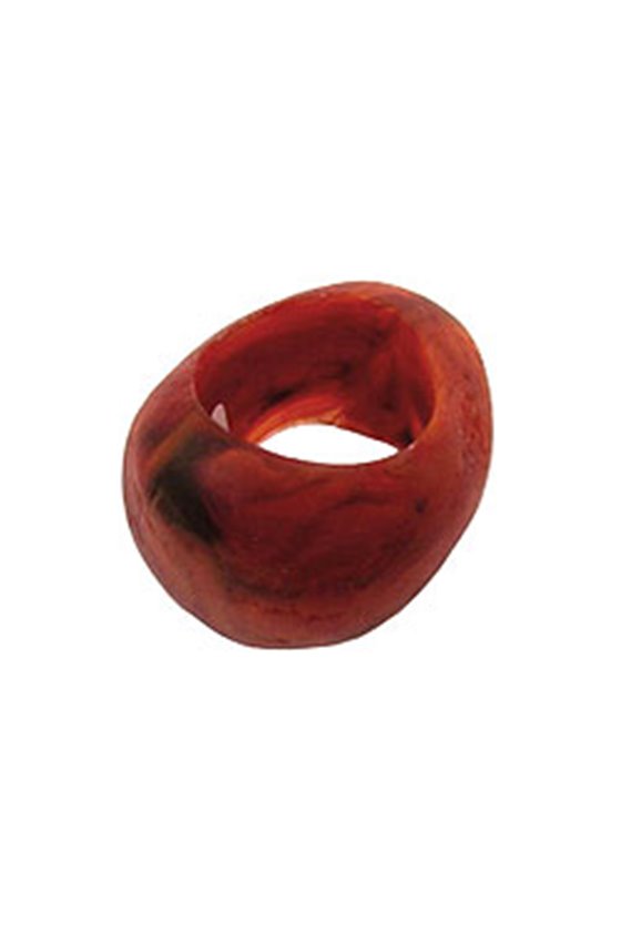 SCARF BEAD RED BLACK MARBLED 33MM