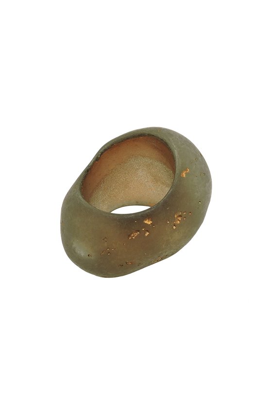 SCARF BEAD MUD BROWN GOLD COLOURED 33MM