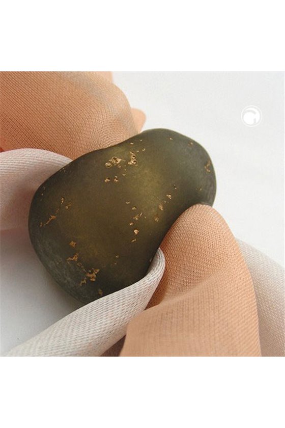 SCARF BEAD MUD BROWN GOLD COLOURED 33MM