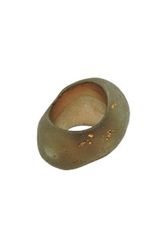 SCARF BEAD MUD BROWN GOLD COLOURED 33MM