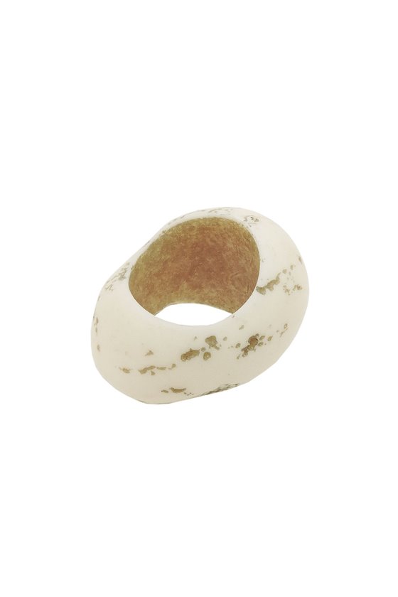 SCARF BEAD IVORY COLOURED 33MM