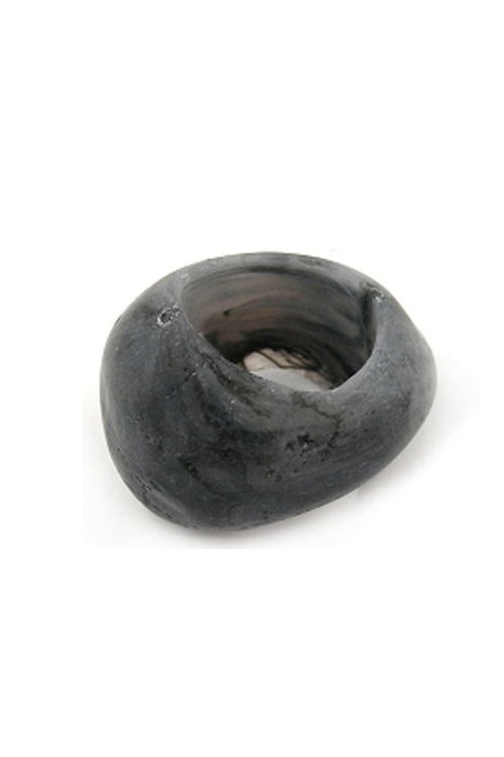 SCARF BEAD GREY BLACK MARBLED 33MM