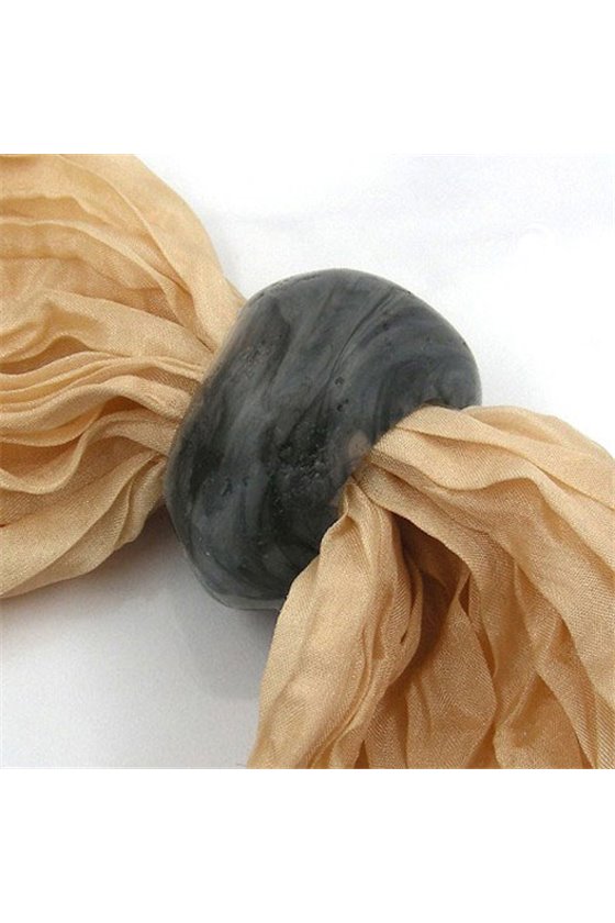 SCARF BEAD GREY BLACK MARBLED 33MM