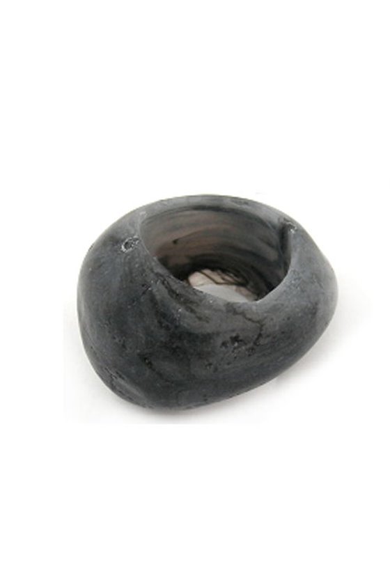 SCARF BEAD GREY BLACK MARBLED 33MM