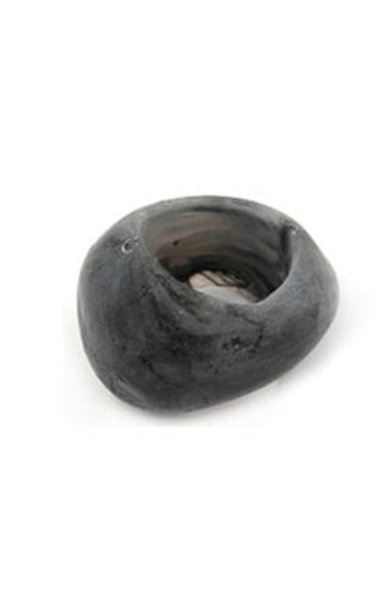 SCARF BEAD GREY BLACK MARBLED 33MM