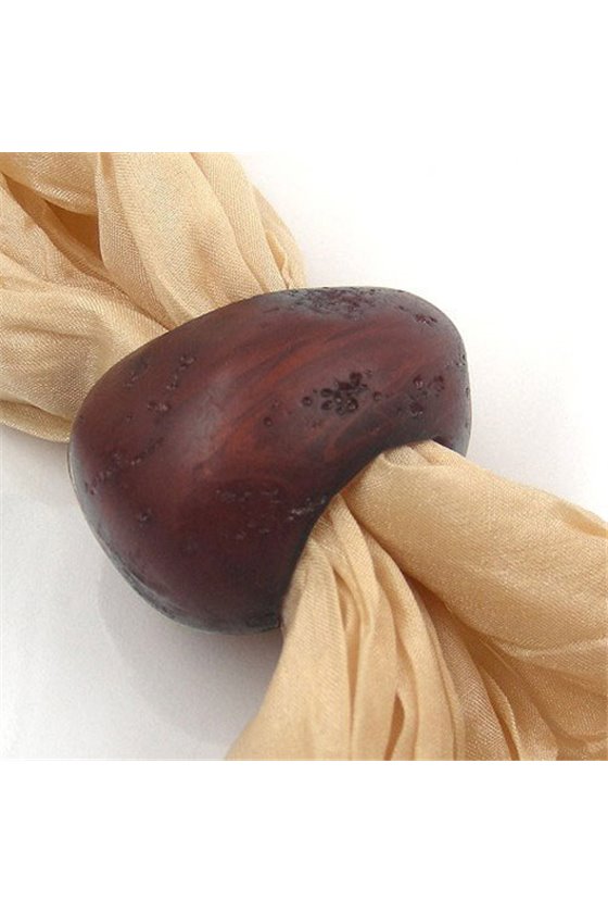 SCARF BEAD DARK BROWN 33MM