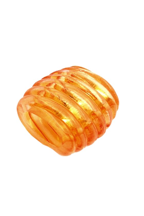 SCARF BEAD SPIRAL MARKING ORANGE TRANSPARENT 35MM