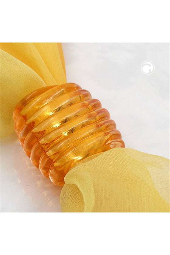 SCARF BEAD SPIRAL MARKING ORANGE TRANSPARENT 35MM