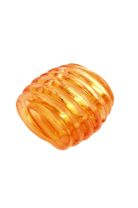 SCARF BEAD SPIRAL MARKING ORANGE TRANSPARENT 35MM