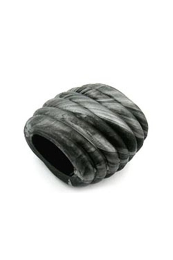SCARF BEAD SPIRAL MARKING BLACK SILVER MARBLED 35MM