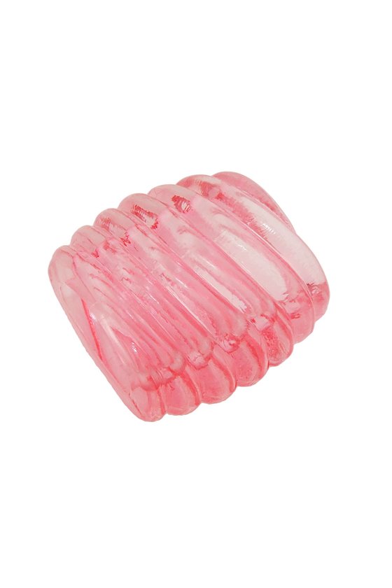 SCARF BEAD SPIRAL MARKING PINK TRANSPARENT 35MM