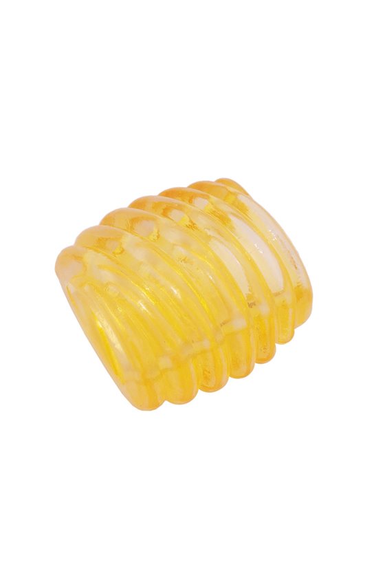 SCARF BEAD SPIRAL MARKING YELLOW TRANSPARENT 35MM