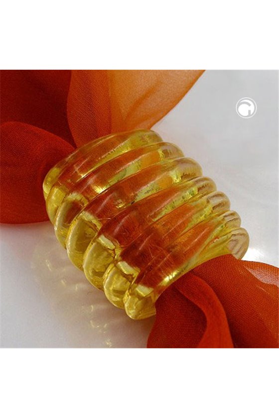 SCARF BEAD SPIRAL MARKING YELLOW TRANSPARENT 35MM