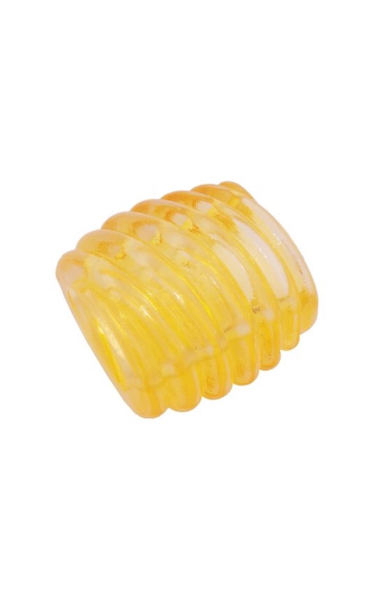 SCARF BEAD SPIRAL MARKING YELLOW TRANSPARENT 35MM
