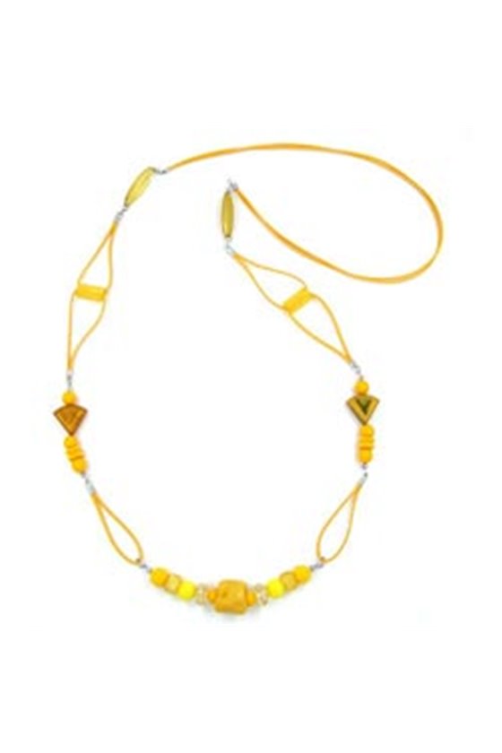 NECKLACE STONE PEARL MATTE YELLOW 100CM