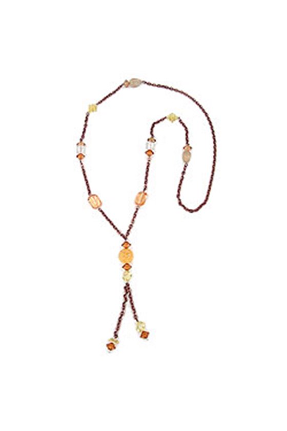 NECKLACE ANCHOR CHAIN BROWN CRISTAL 90CM