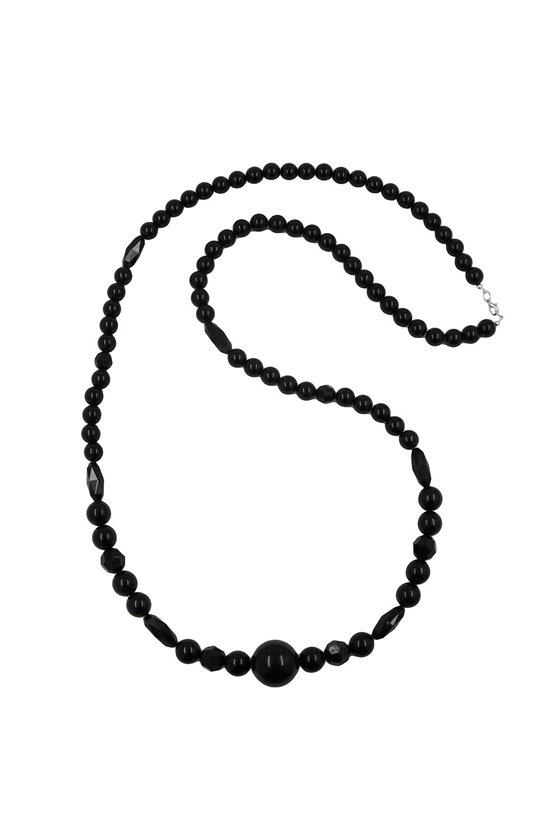 NECKLACE JET-BLACK PEARL 22MM 100CM