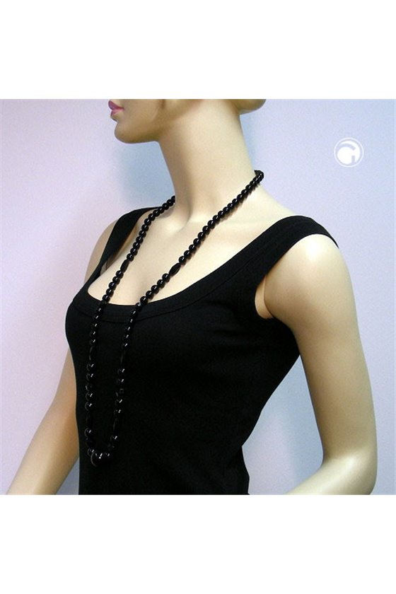 NECKLACE JET-BLACK PEARL 22MM 100CM