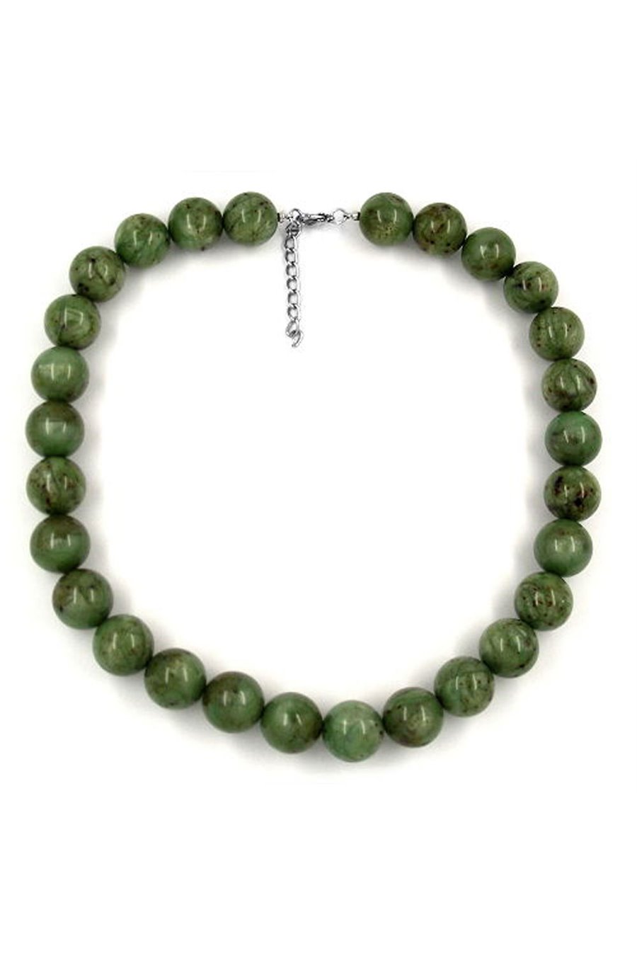 NECKLACE BEADS 18MM GREEN/ BROWN MARBLED