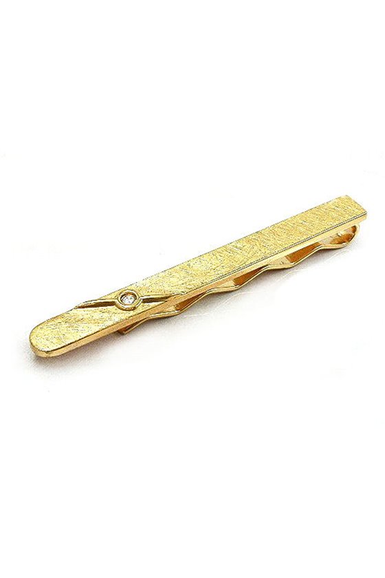 TIE PIN GOLD PLATED CUBIC ZIRCONIA