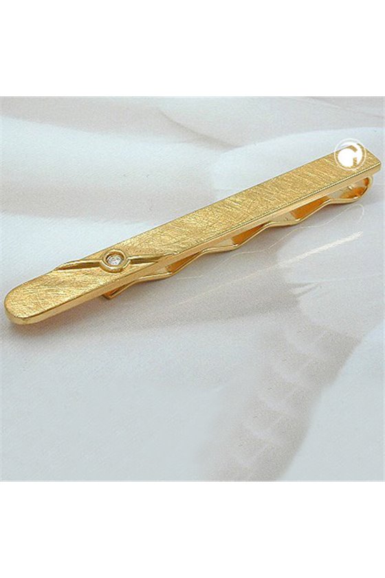 TIE PIN GOLD PLATED CUBIC ZIRCONIA