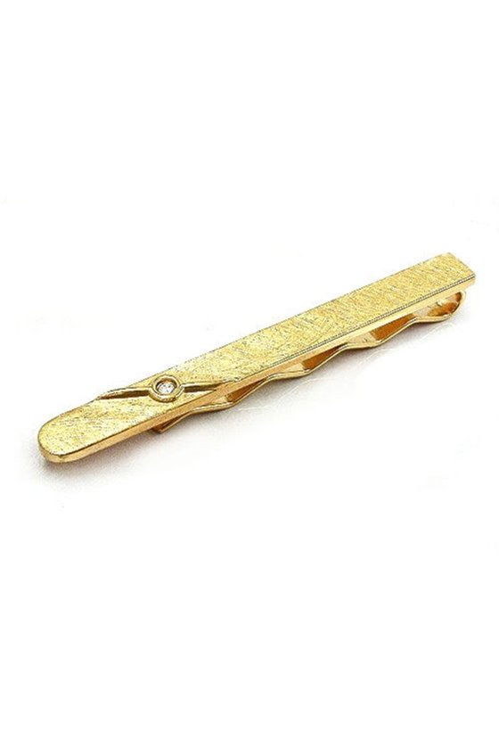 TIE PIN GOLD PLATED CUBIC ZIRCONIA