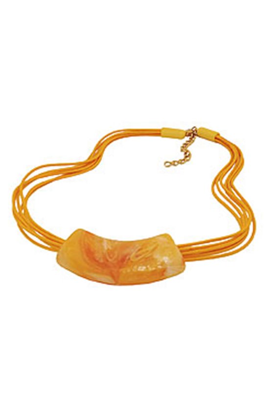 NECKLACE TUBE,. FLAT CURVED YELLOW 50CM