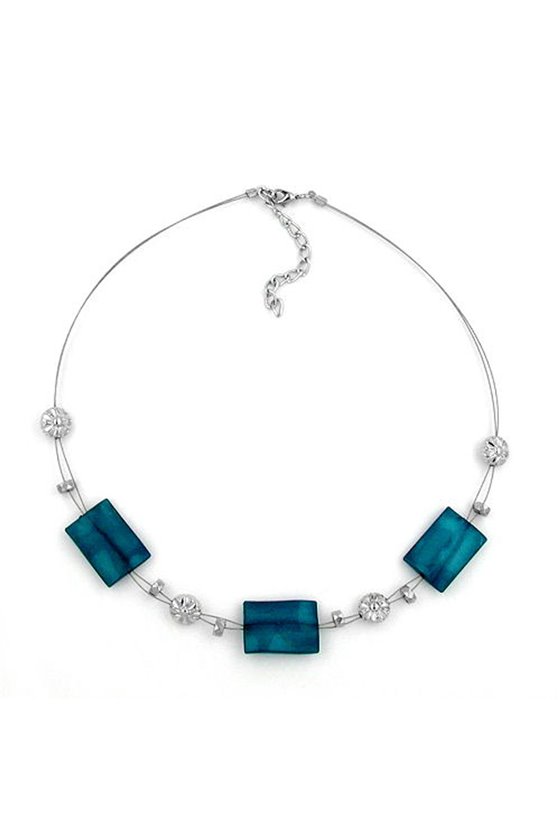 NECKLACE GREEN BEADS 45CM