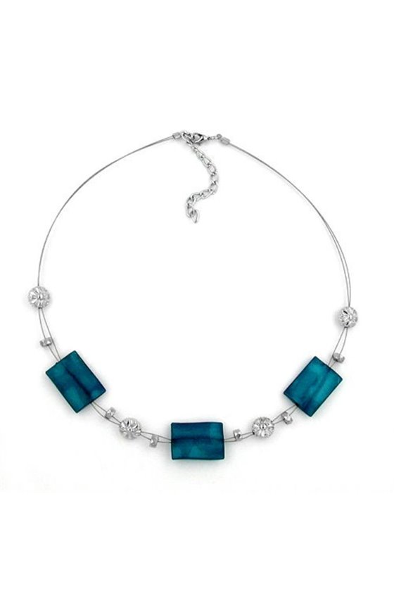 NECKLACE GREEN BEADS 45CM