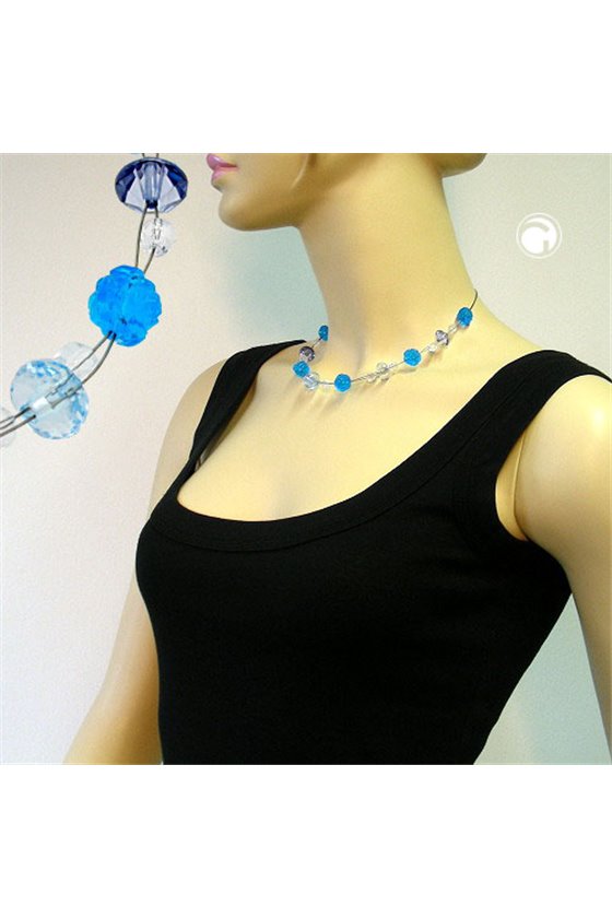 NECKLACE FLOWER BEAD TURQUOISE