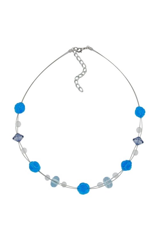 NECKLACE FLOWER BEAD TURQUOISE