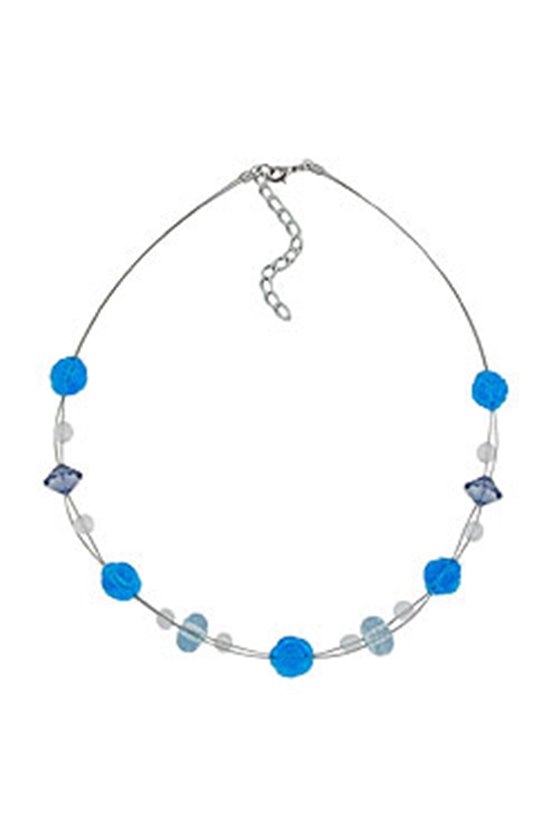 NECKLACE FLOWER BEAD TURQUOISE