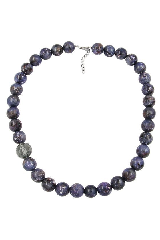 NECKLACE BEADS 18MM PURPLE-GREY 60CM