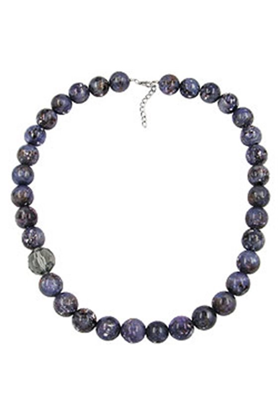 NECKLACE BEADS 18MM PURPLE-GREY 60CM