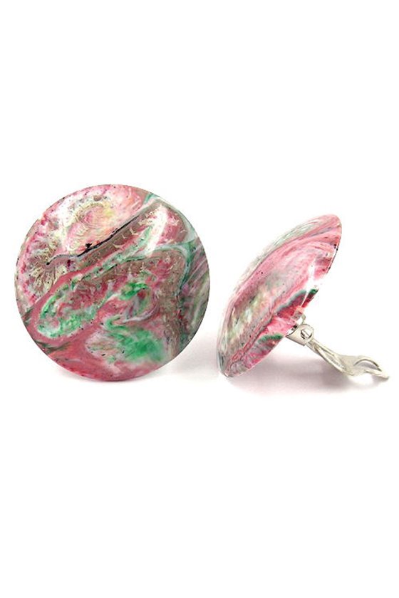 EARRING CLIP-ON RED-GREEN-WHITE