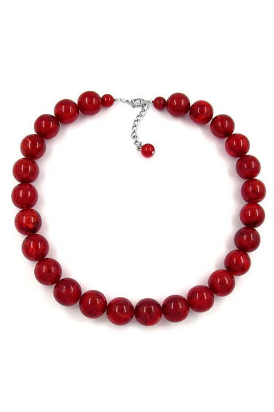 NECKLACE BEADS 18MM DARK-RED